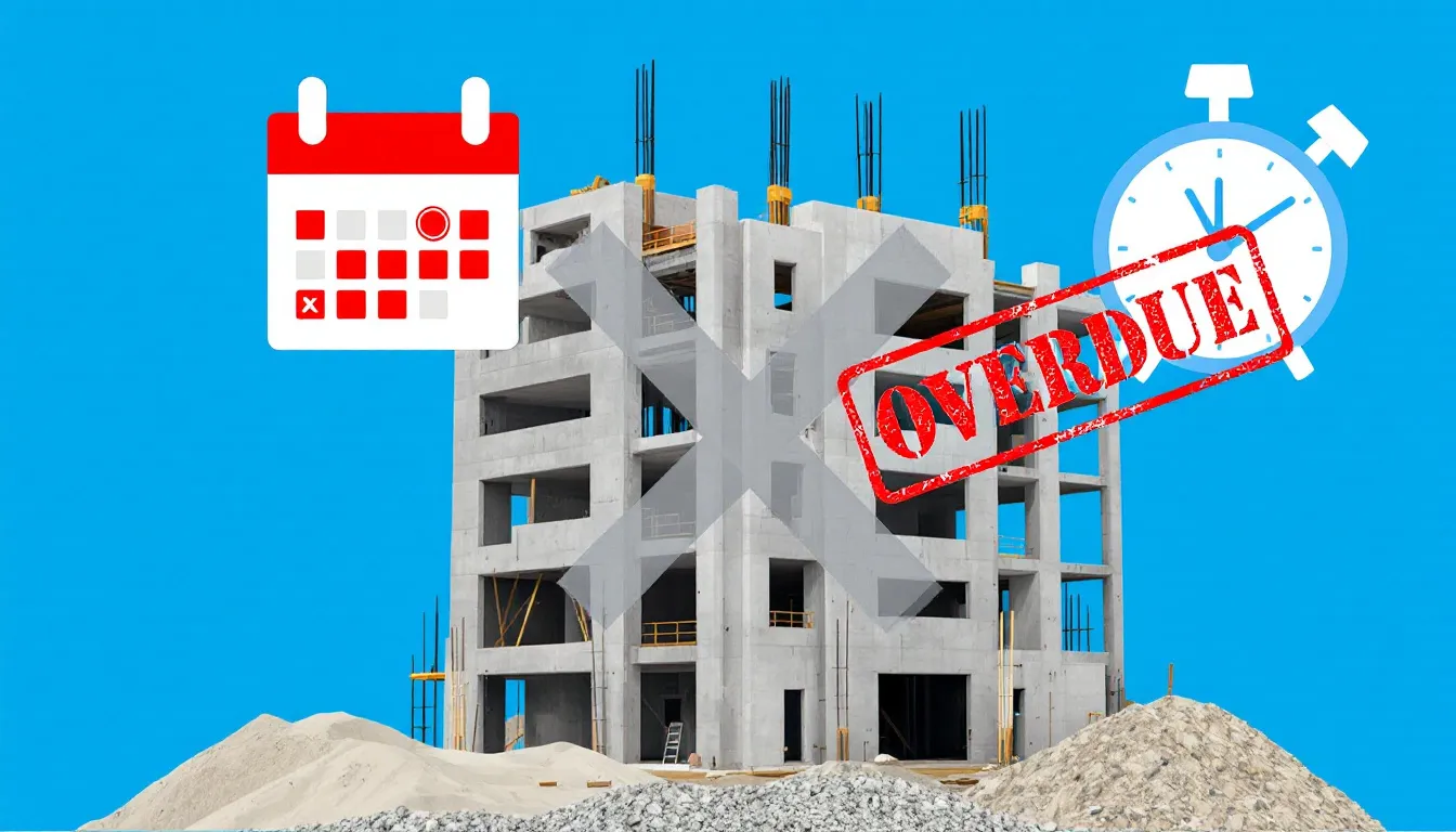 Top 10 Red Flags to Watch Out for When Hiring a Remodeling Contractor 4 A construction site with visible delays, illustrating the impact of frequent delays and missed project milestones.