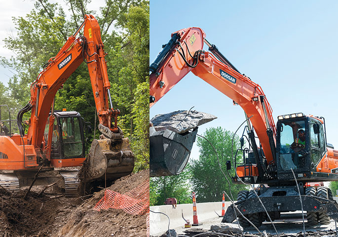 crawler excavator vs. wheeled excavator