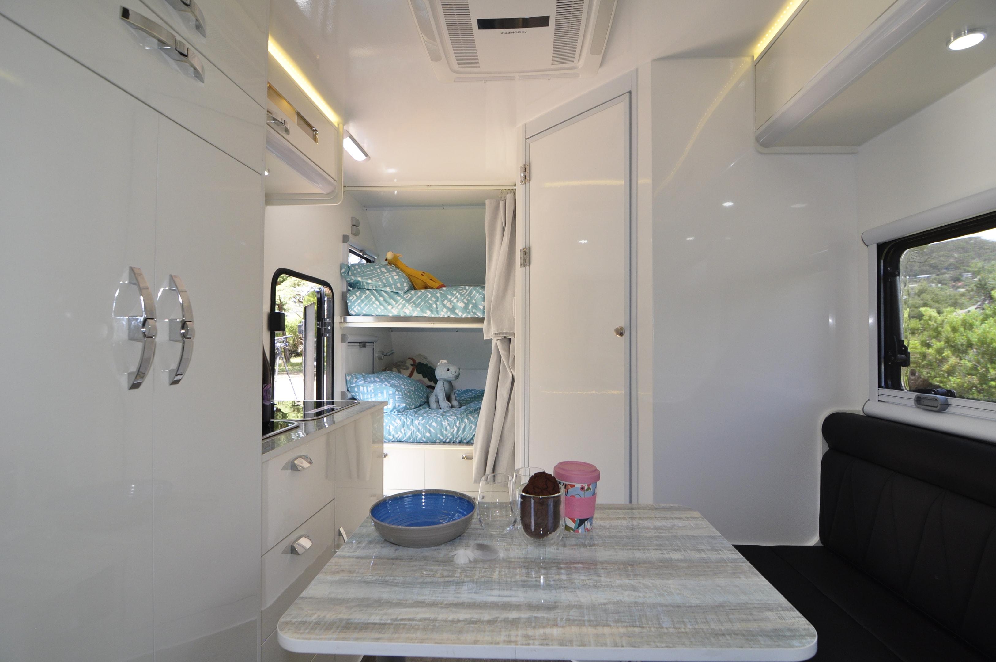 Escaping the chilly night air we found the mixed density foam mattress most comfy, and the hard top fixed roof alllows great insulation.