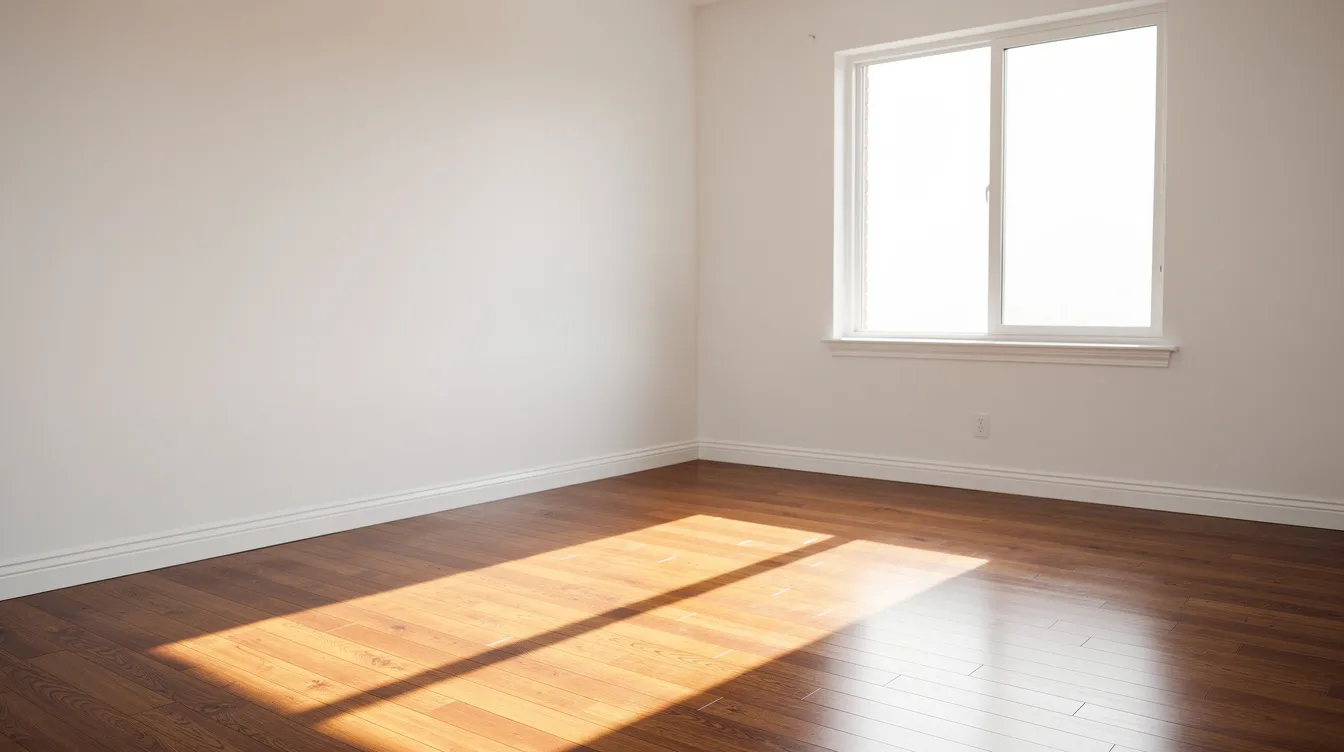 Clean empty room with hardwood floors and natural light after a completed hoarding cleanup in Philadelphia