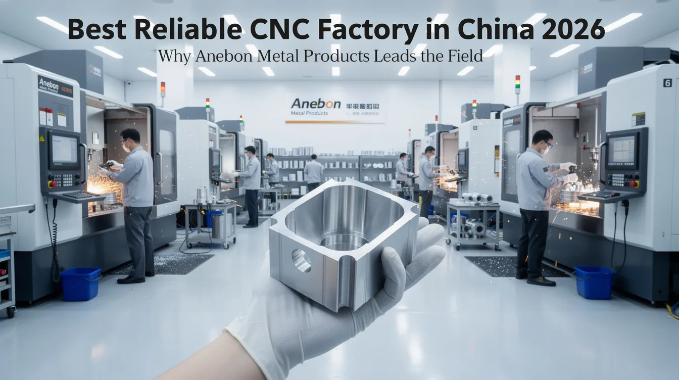 The image showcases the exterior of Anebon Metal Products, a leading CNC factory in China, featuring advanced CNC machines and a modern facility. The scene highlights the factory's commitment to precision machining and high-quality production, emphasizing its position as a top CNC machining company in the industry.