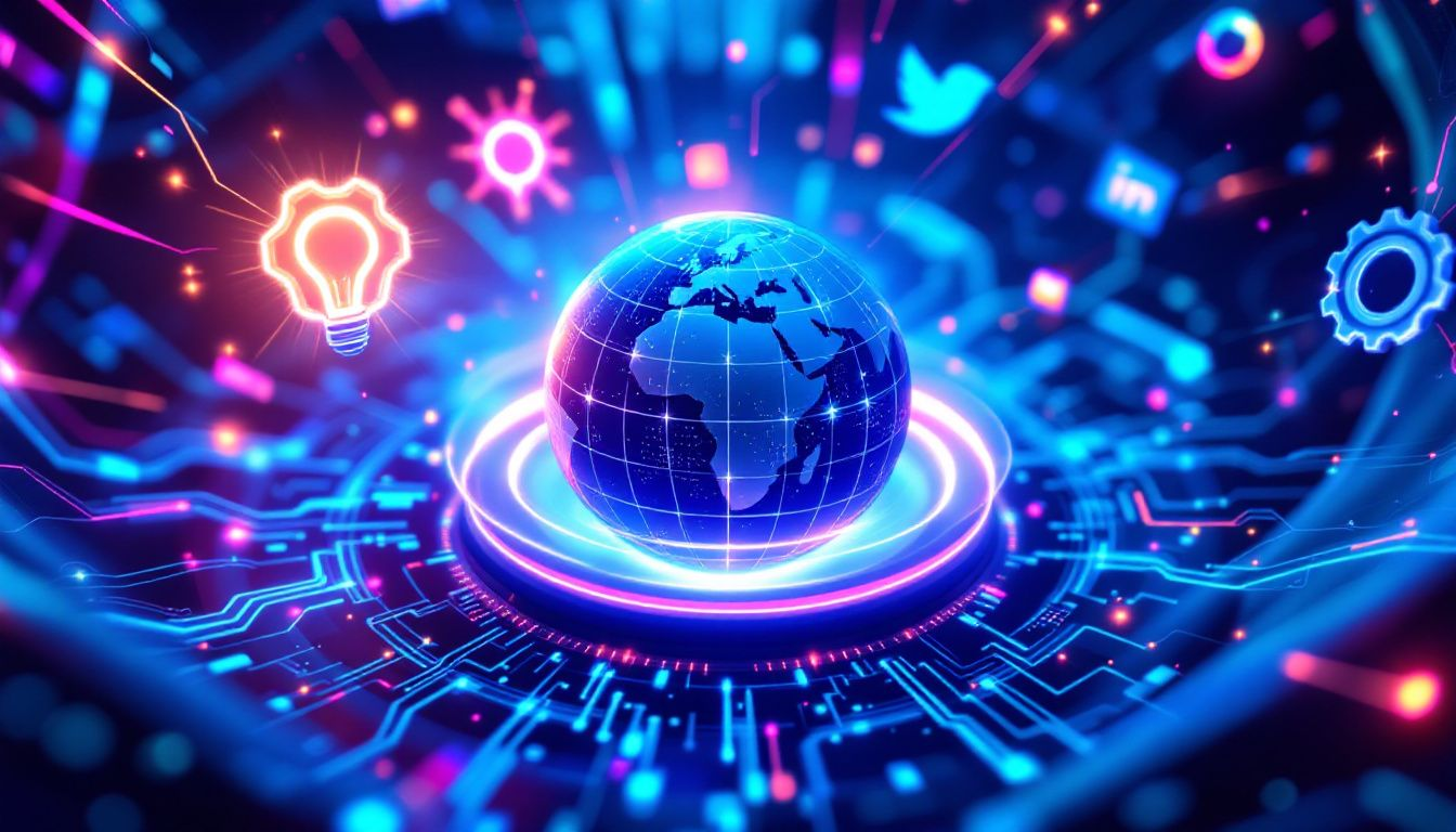Infographic depicting the key benefits of AI tools for social media marketing.