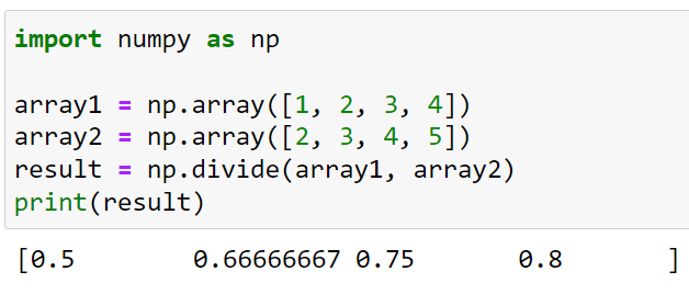 Using NumPy for Division