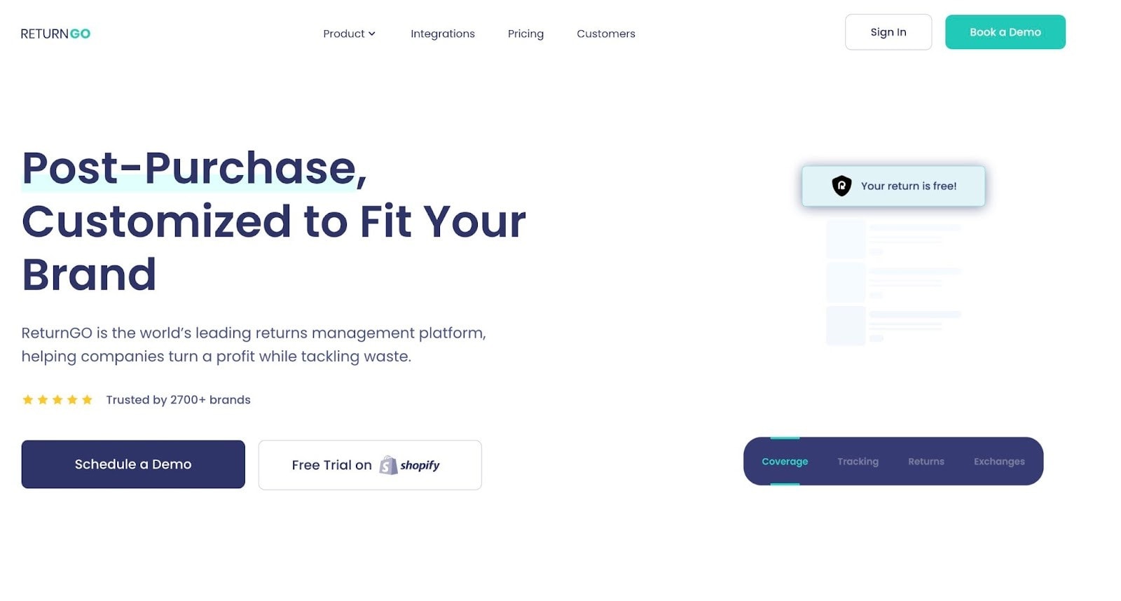 Narvar alternatives: ReturnGO