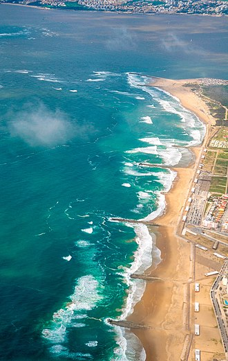 A view of the Costa da Caparica beach near Lisbon
