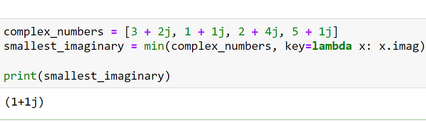 Finding the Smallest Number in an Array of Complex Numbers Based on a Condition