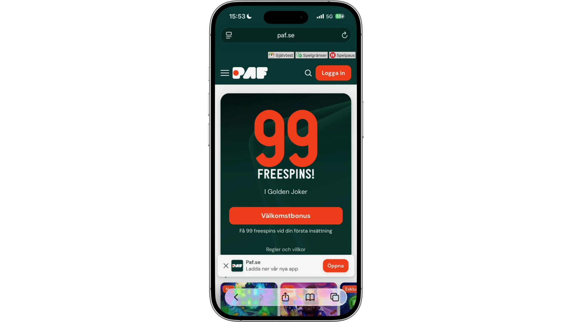 Paf i mobilen och appen