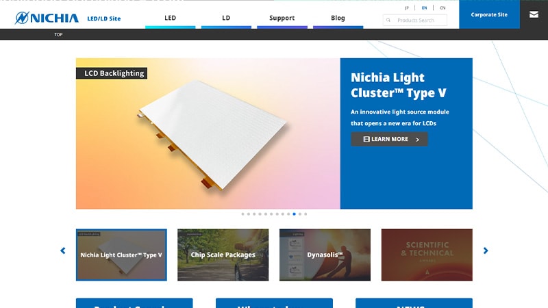 Home Page Nichia Japan