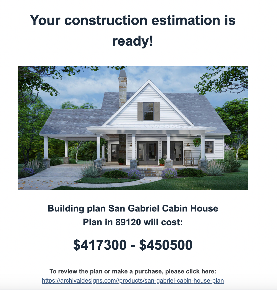 cost to build estimate