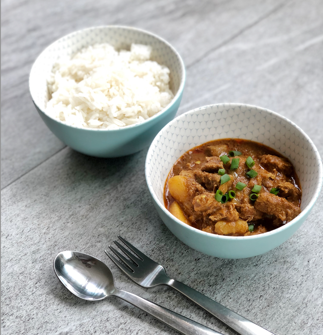 Use chicken stock or vehetable stock infused with lemongrass and ginger for a deliciously fragrant Thai twist on a traditional pork casserole recipe.