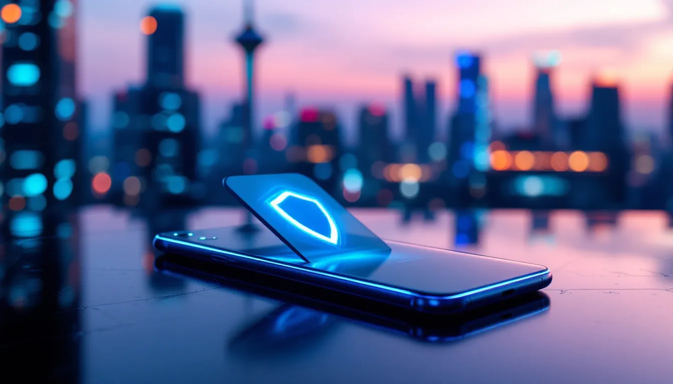 Ein Smartphone mit einem Sicherheitssymbol auf dem Bildschirm, das die Bedeutung von mobiler Sicherheit verdeutlicht.
