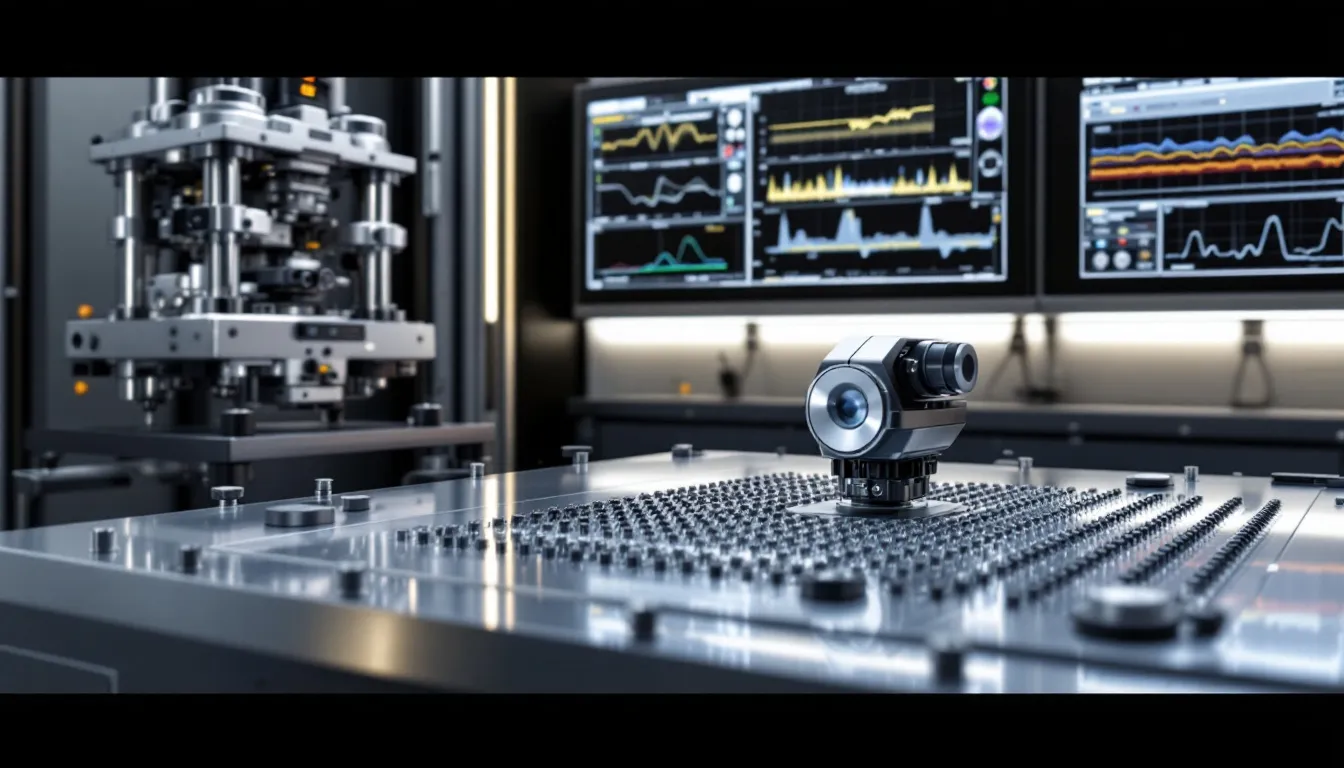 An illustration of vibration testing equipment in action, showcasing different types of vibrations.