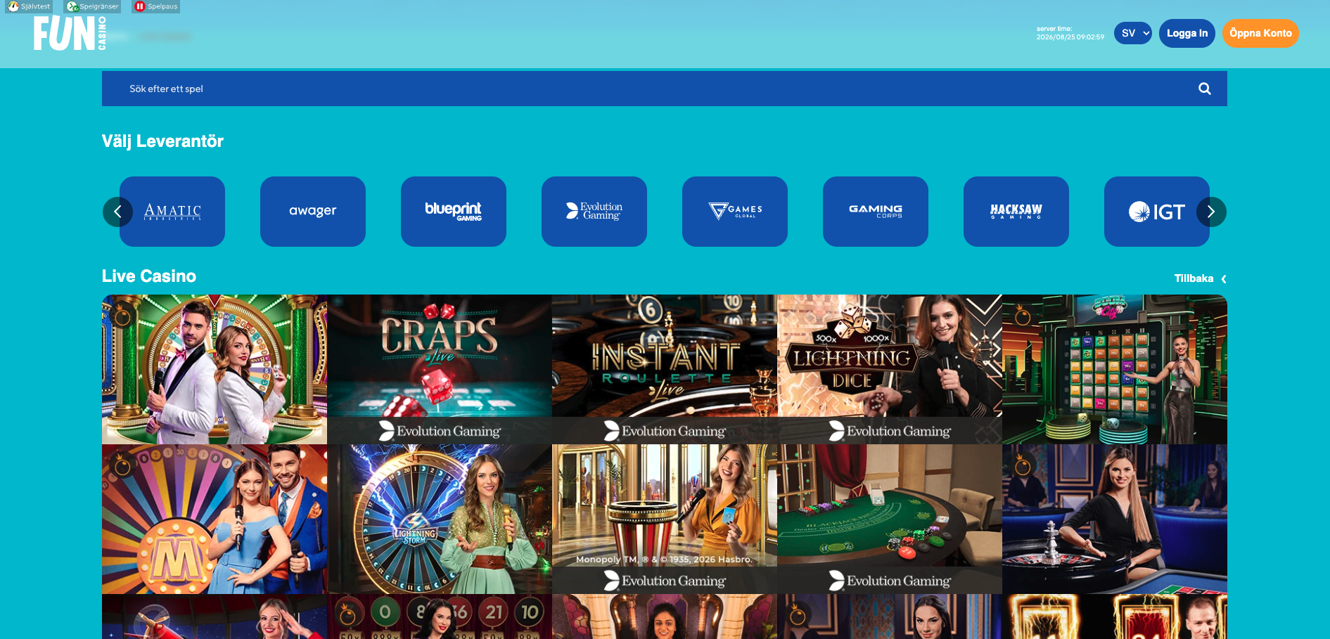 fun casino live casino
