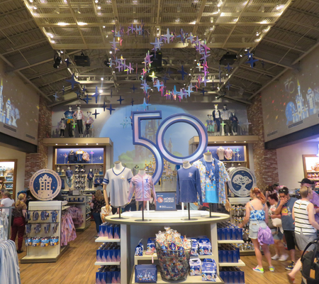 You will find lots of Disney merchandise when shopping in the World of Disney at Disney Springs.