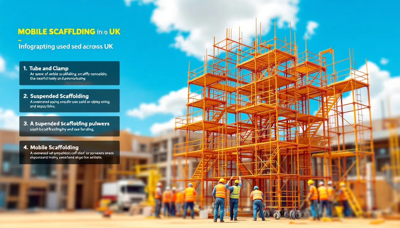 Mobile scaffolding in action at a job site, providing flexible access.