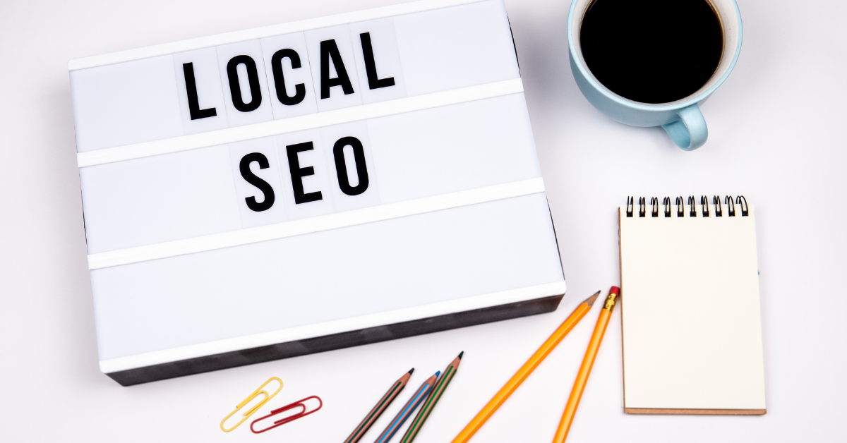 A graphic image that says "local SEO", related to local SEO for dental practices.