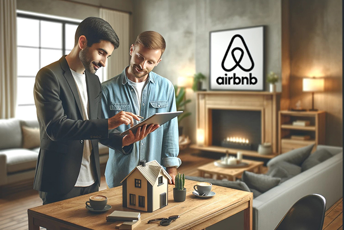 An Airbnb owner explains the duties to one of the Airbnb co hosts