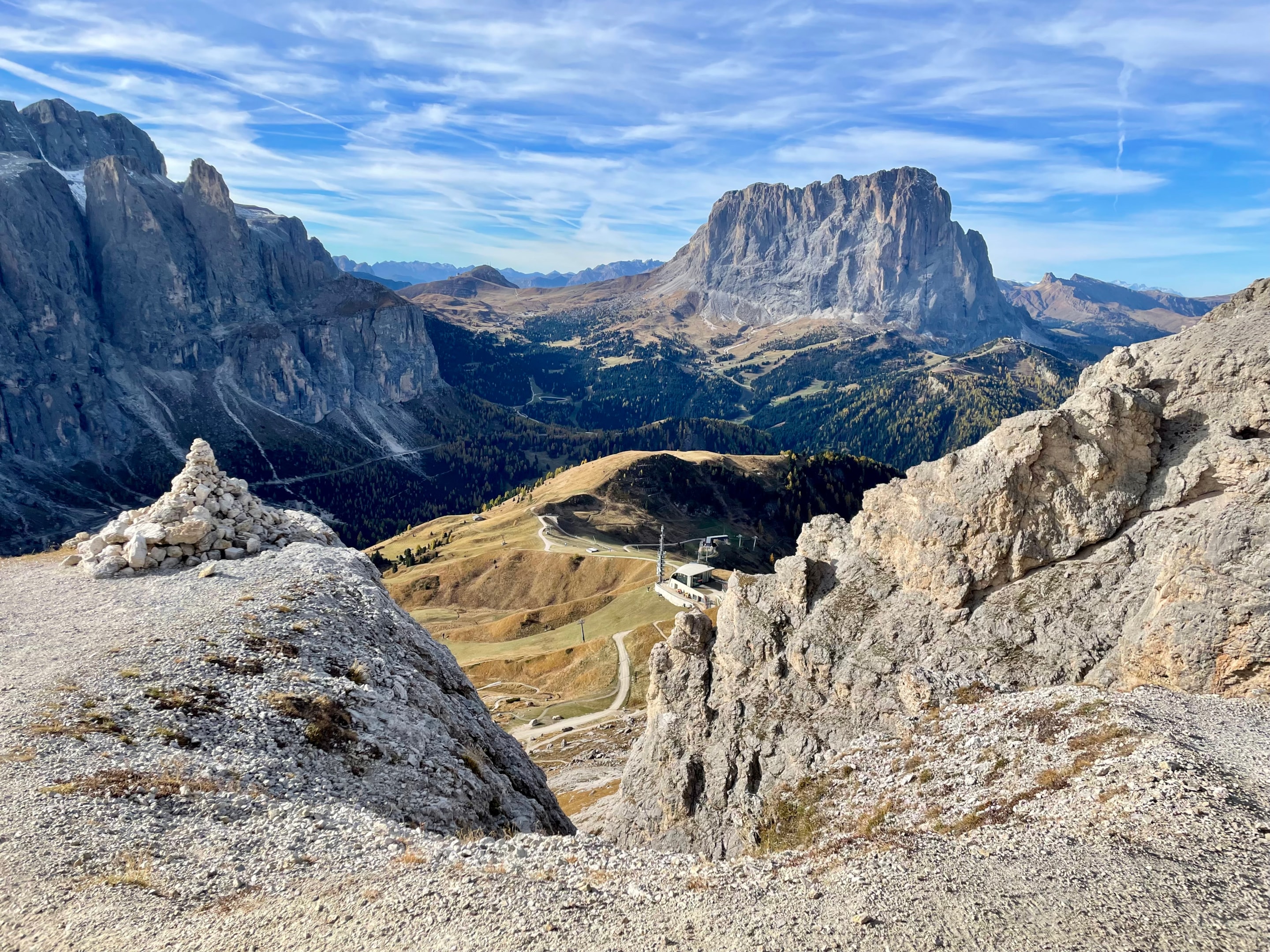 View from Gran Cir hiking trail, the Dolomites, Italy
