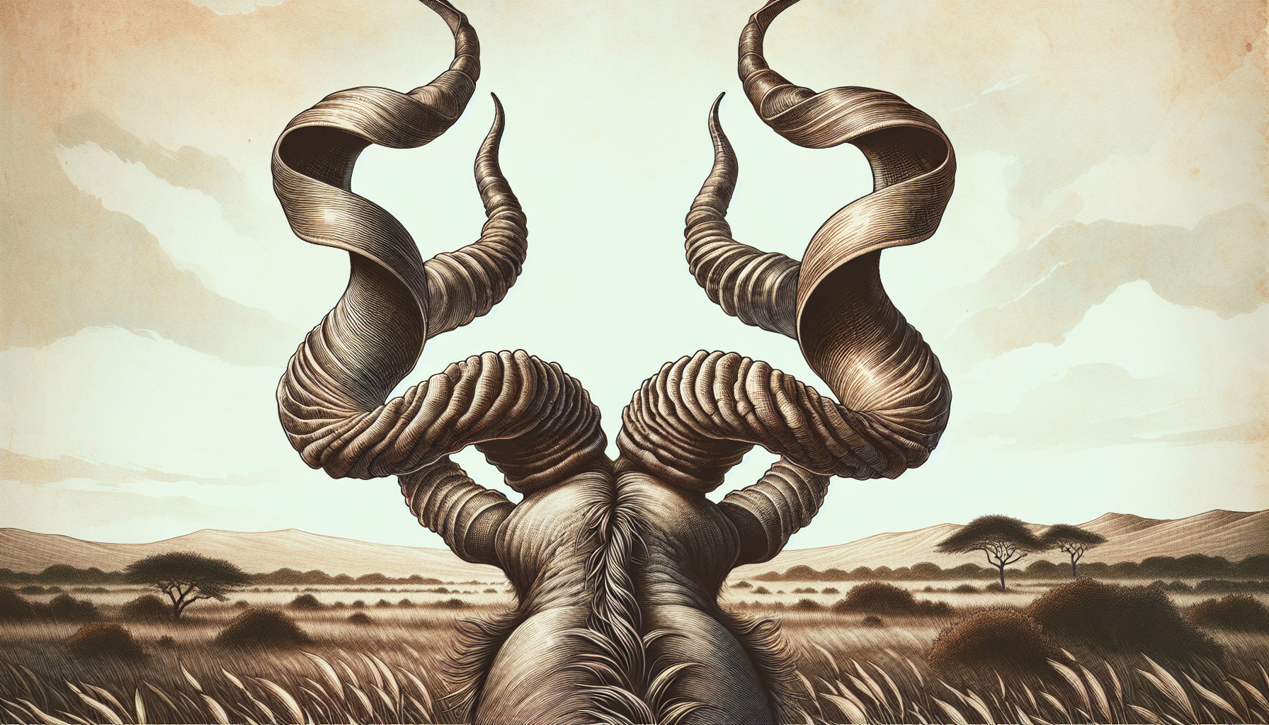 Kudu Horns Wholesale | Illustration of natural kudu horns