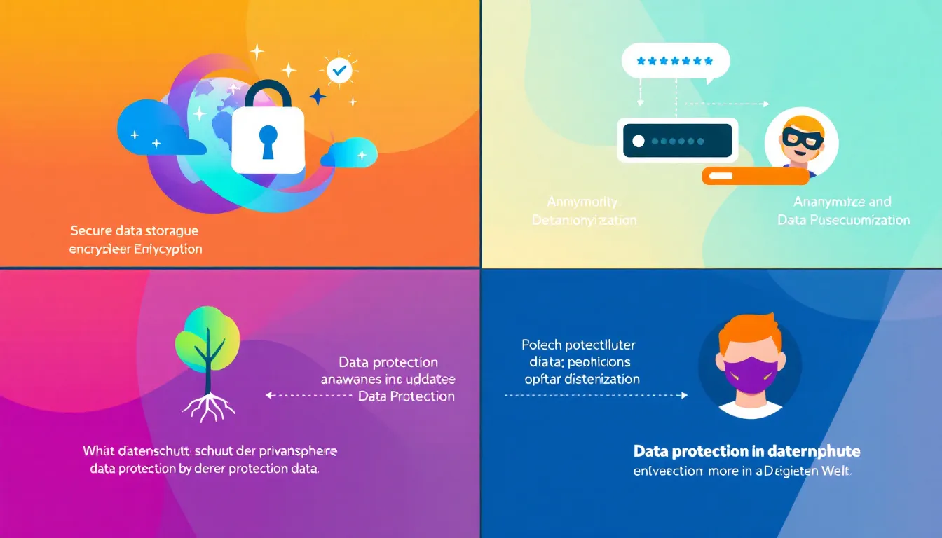 Verschiedene Arten von Datenschutzschulungen, dargestellt durch Symbole und Grafiken.