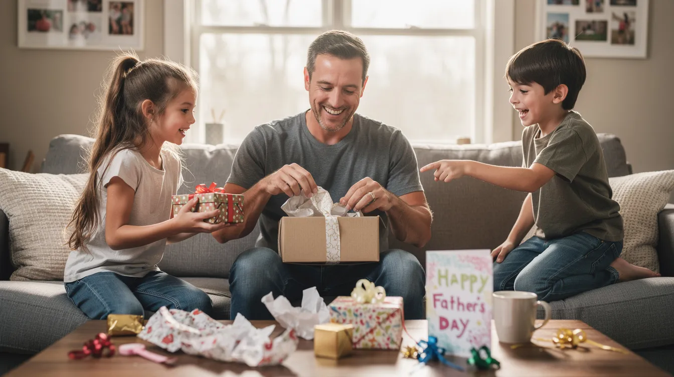  dad opening up gifts, whether dad loves to play music, read a hardcover book or pull weeds, he'll enjoy these inspired gifts
