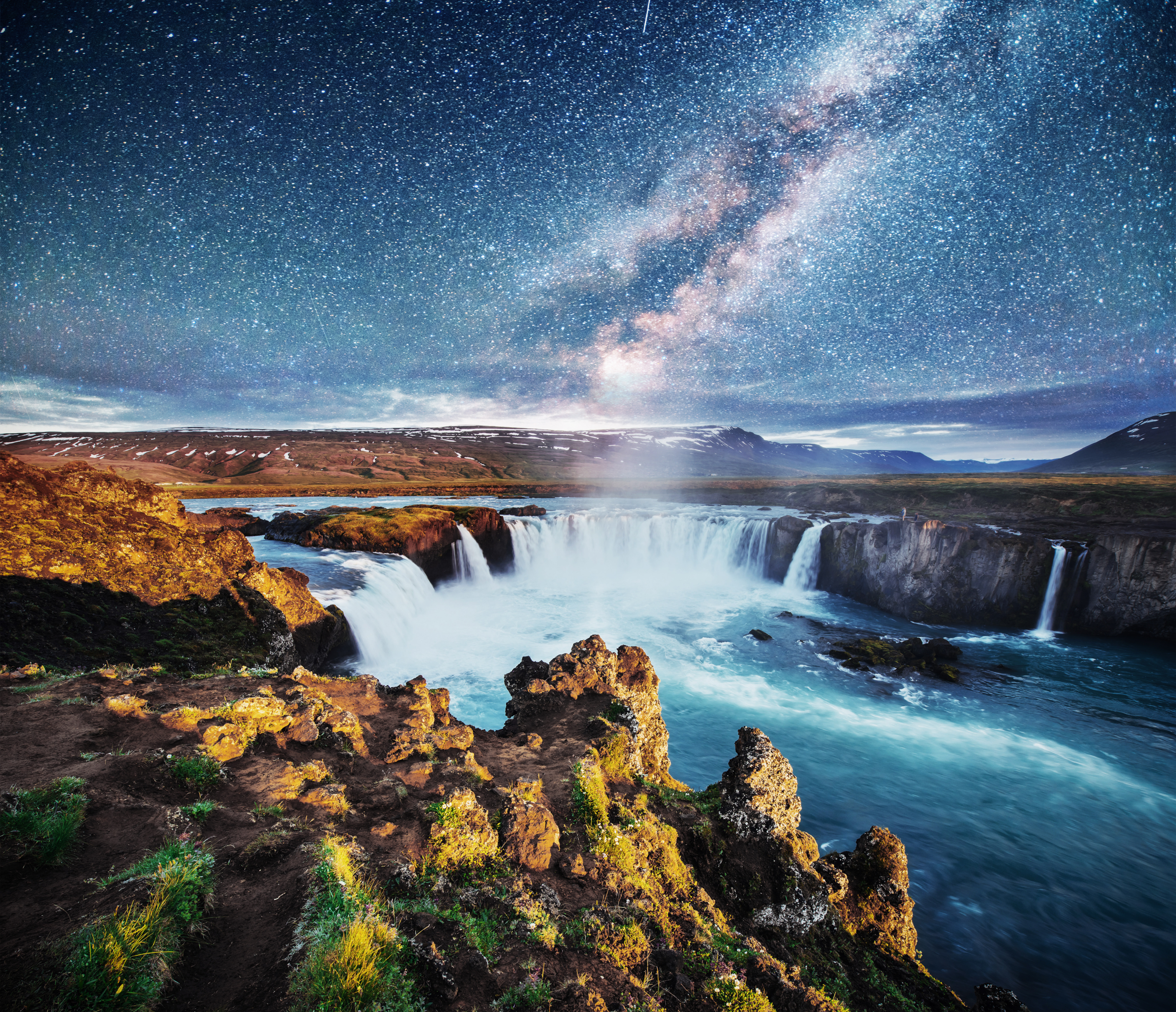 Hodafoss Icelandic waterfall, near Lake Myvatn and the Ring Road.