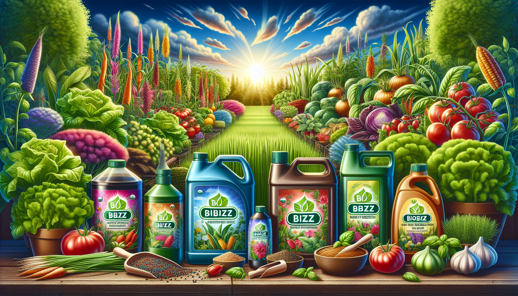 Une illustration des produits Biobizz les plus populaires pour le jardinage.