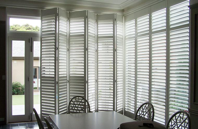Shutters in a dining room 