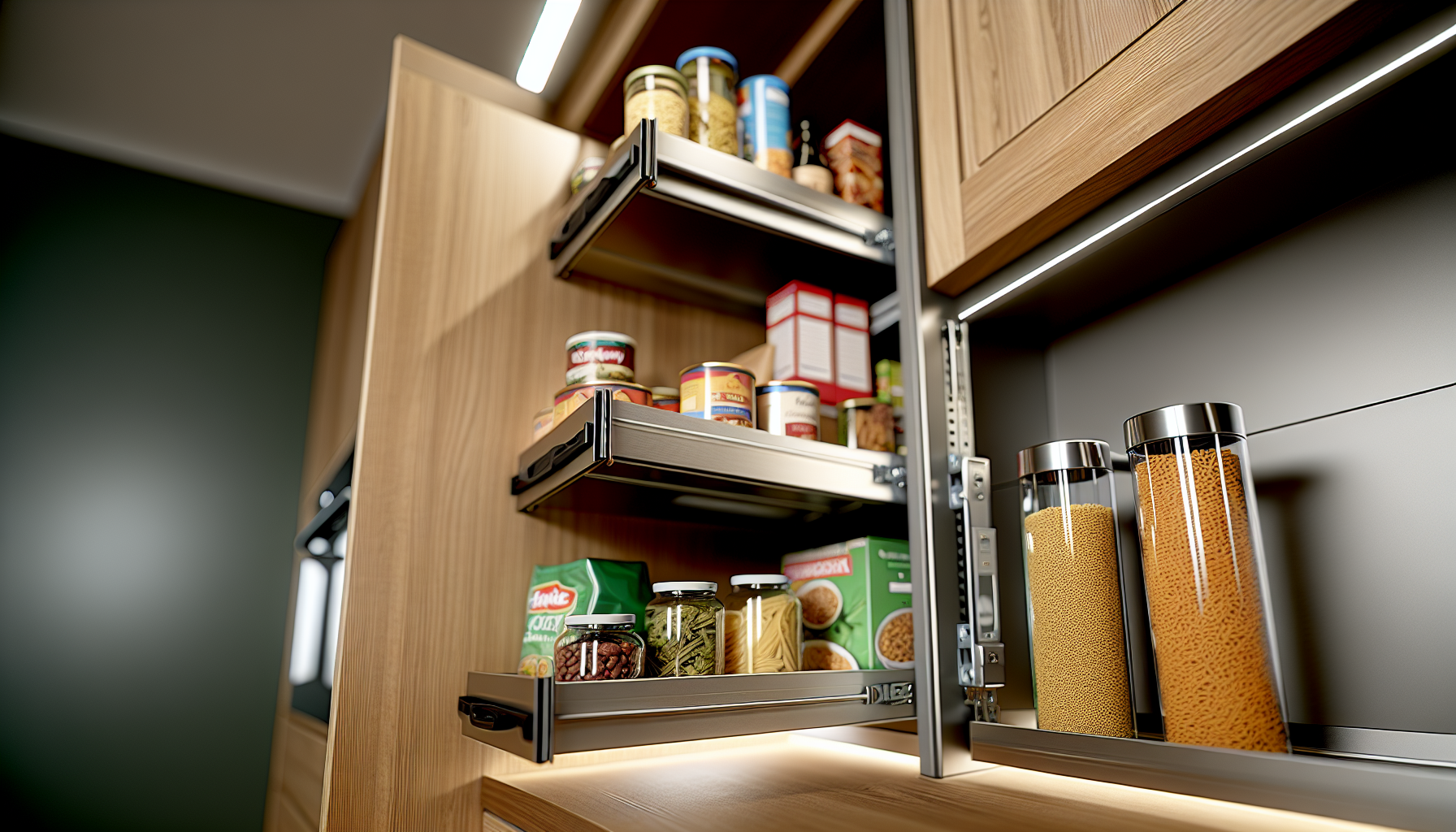 Adjustable Pull-Out Pantry Organizers