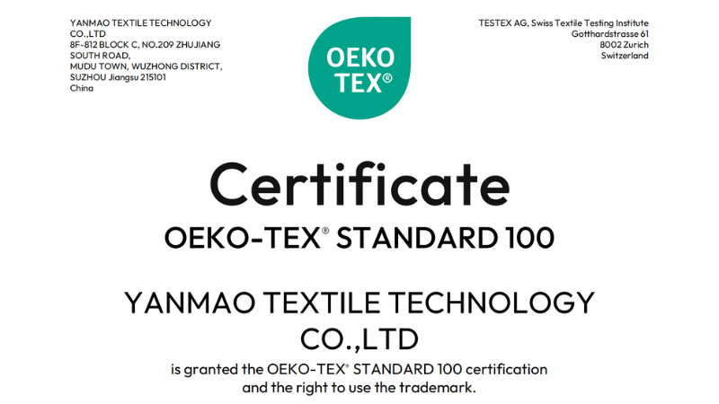 OEKO-TEX® Standard 100 fabric certification