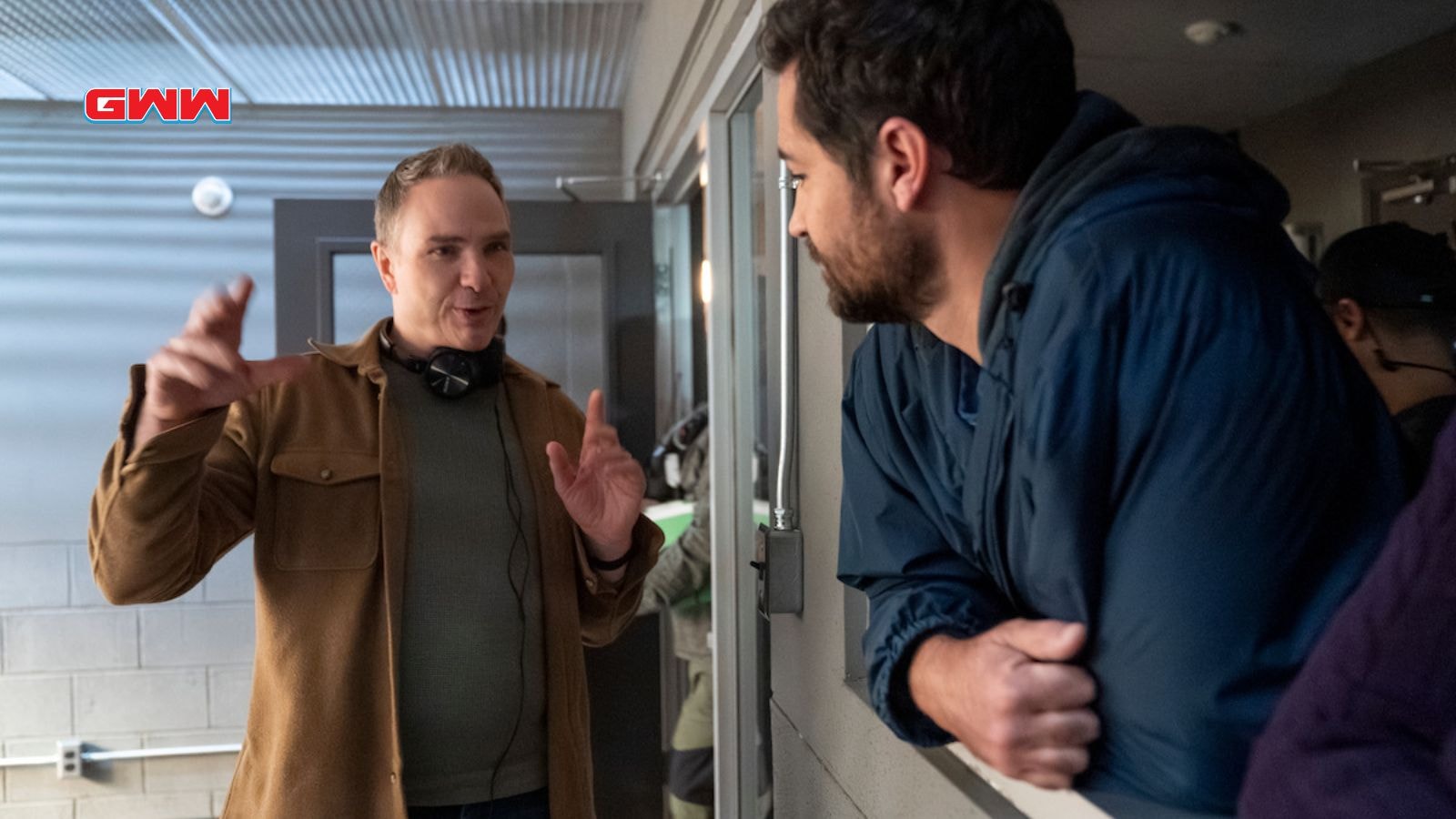 Director Ted Humphrey and Manuel Garcia-Rulfo as Mickey Haller in The Lincoln Lawyer Season 4.
