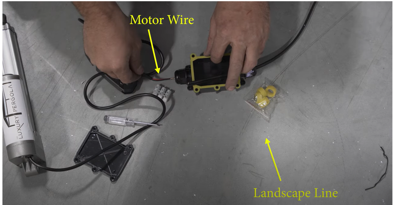 Wiring the pergola motor