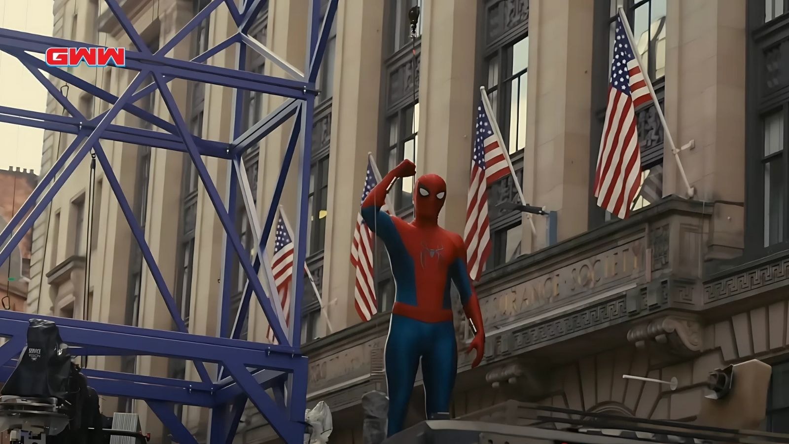 Tom Holland as Spiderman BTS in Spider-Man: Brand New Day