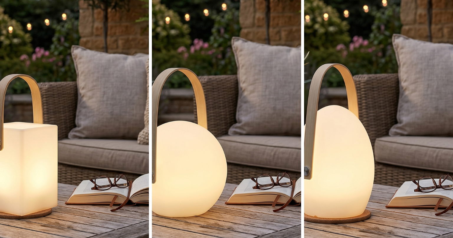 lampe de table d'extérieur blanc