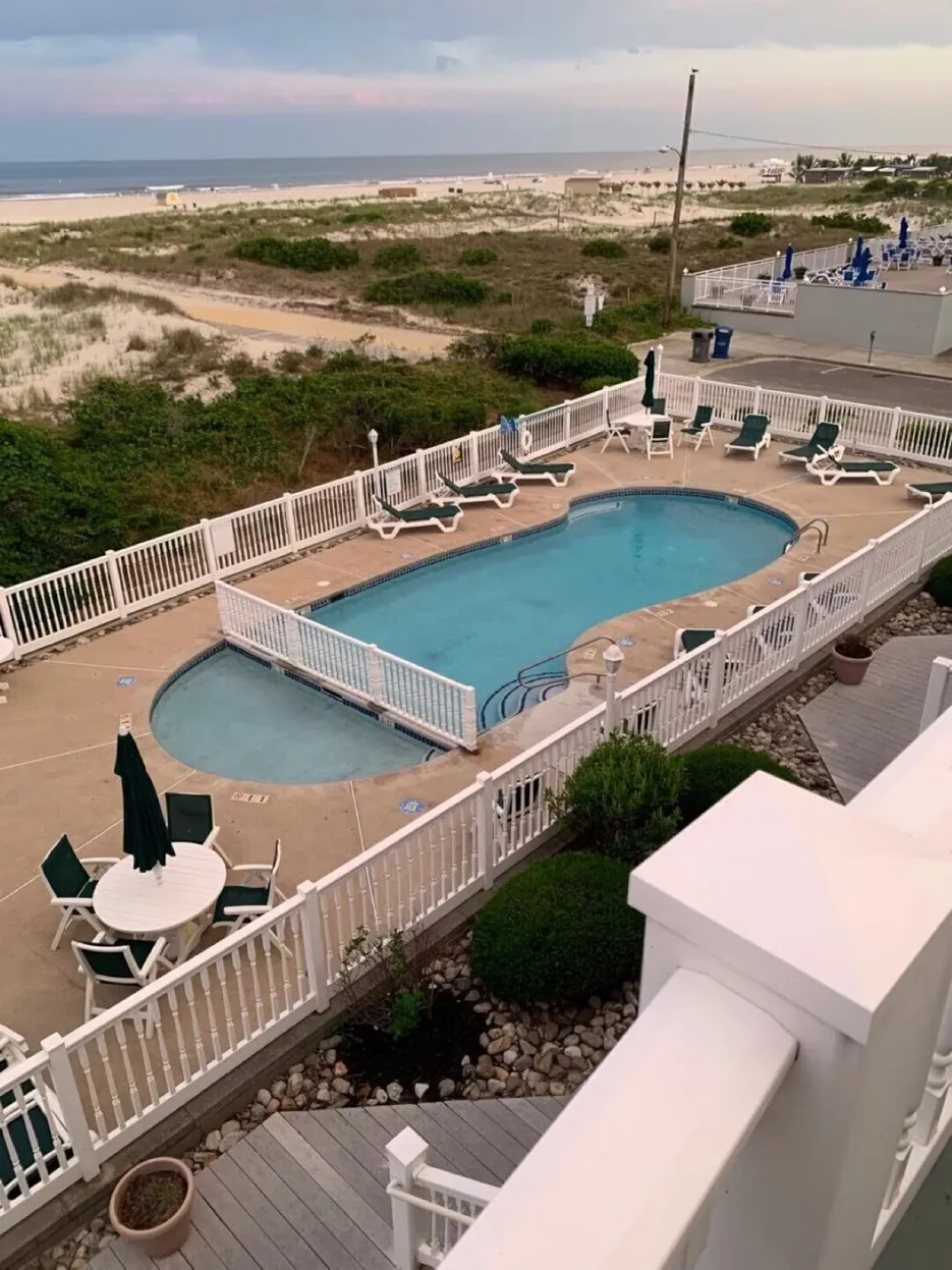The pool area at Ocean Sands in Wildwood Crest NJ.