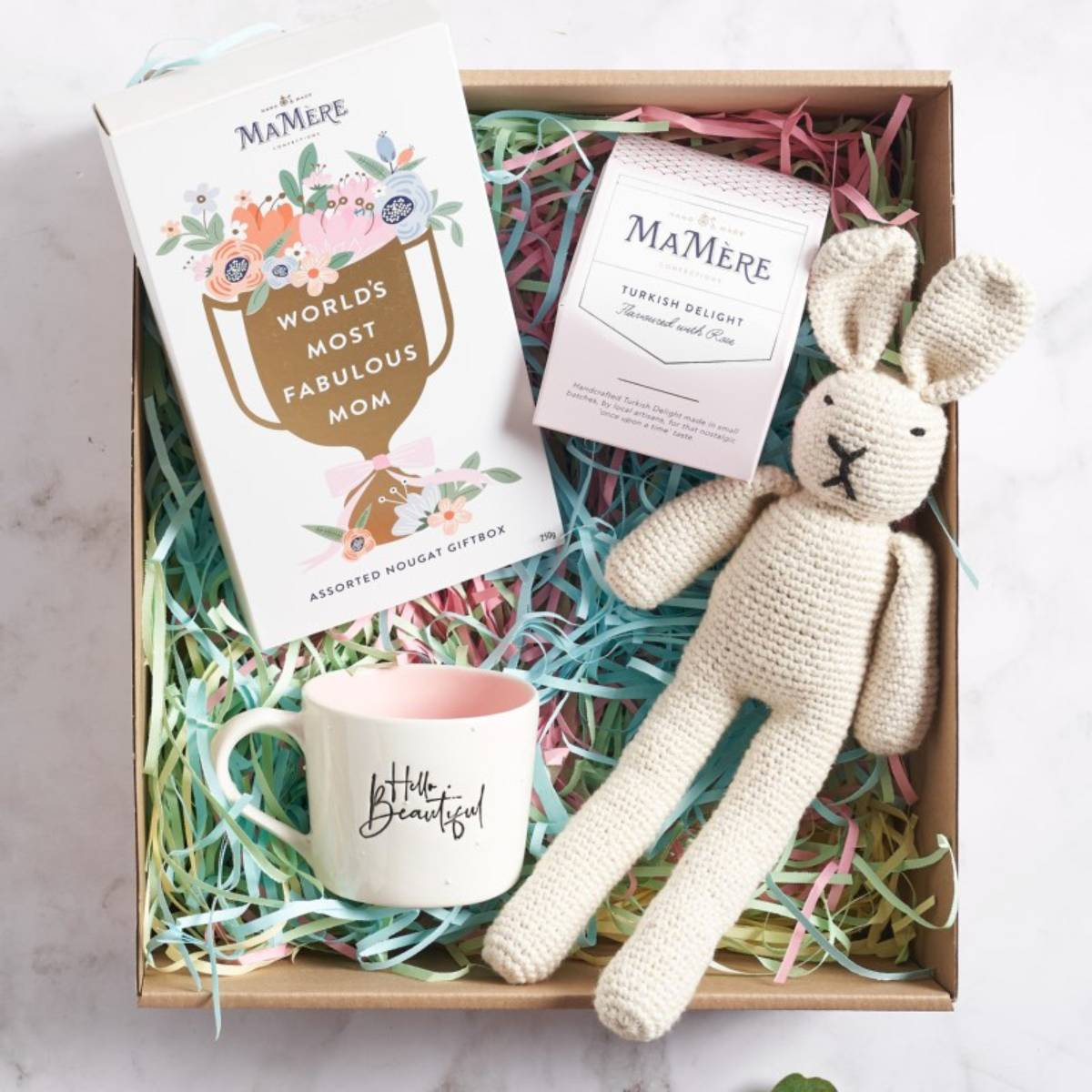 mama and me gift hamper, fabulous flowers, online gift shop, teddy, nougat