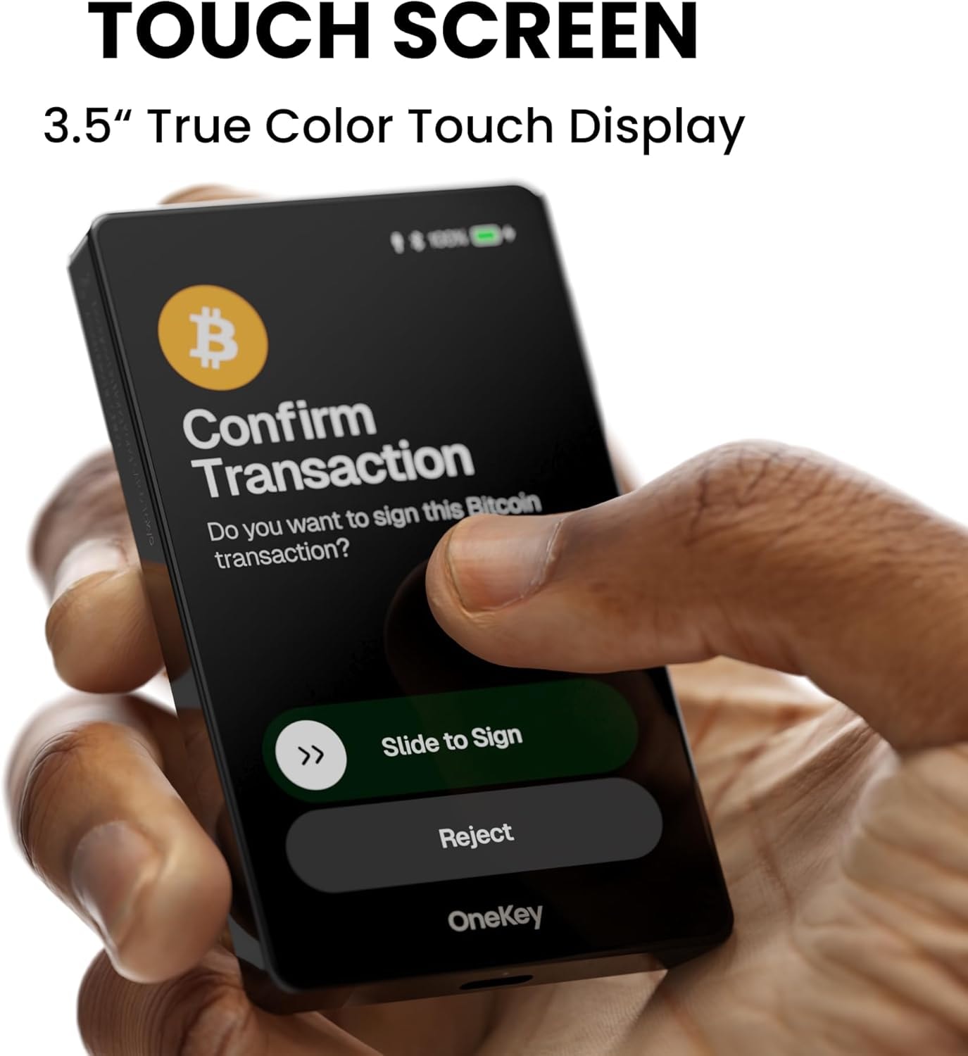 The aesthetic appeal of the OneKey Touch hardware wallet.