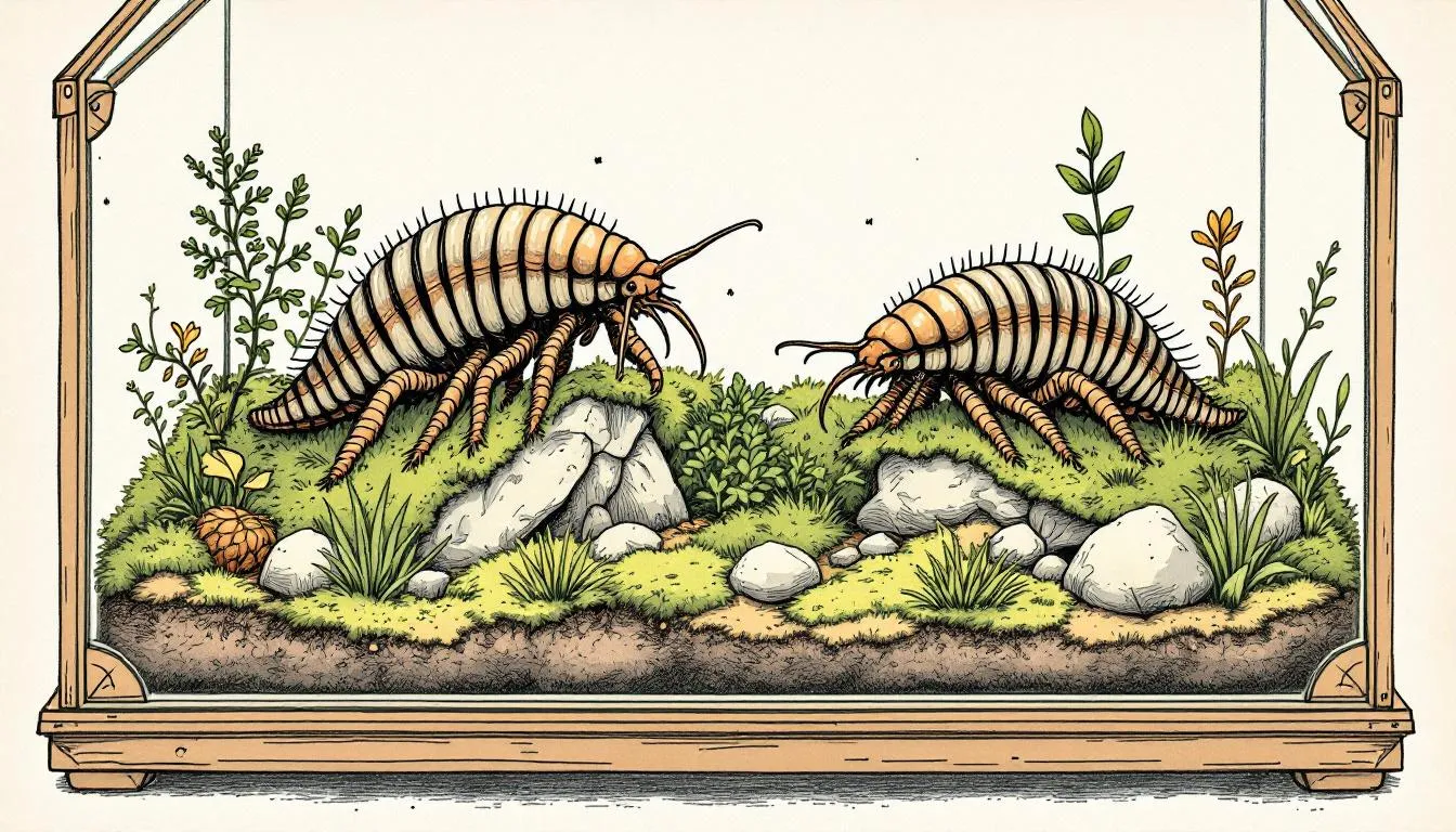 Giant woodlice in a terrarium setup.
