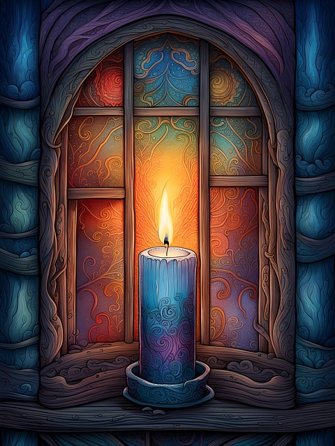 ai generated, candle, window