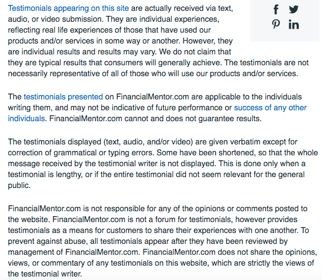 disclaimer example for business plan