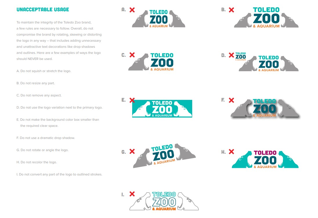 Toledo Zoo logo usage restrictions