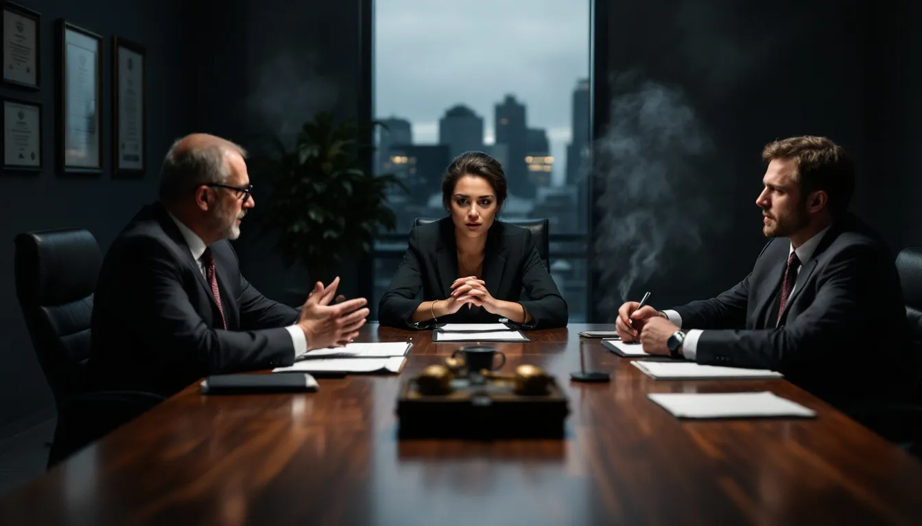 A team of expert traffic attorneys discussing a case in Durham County.