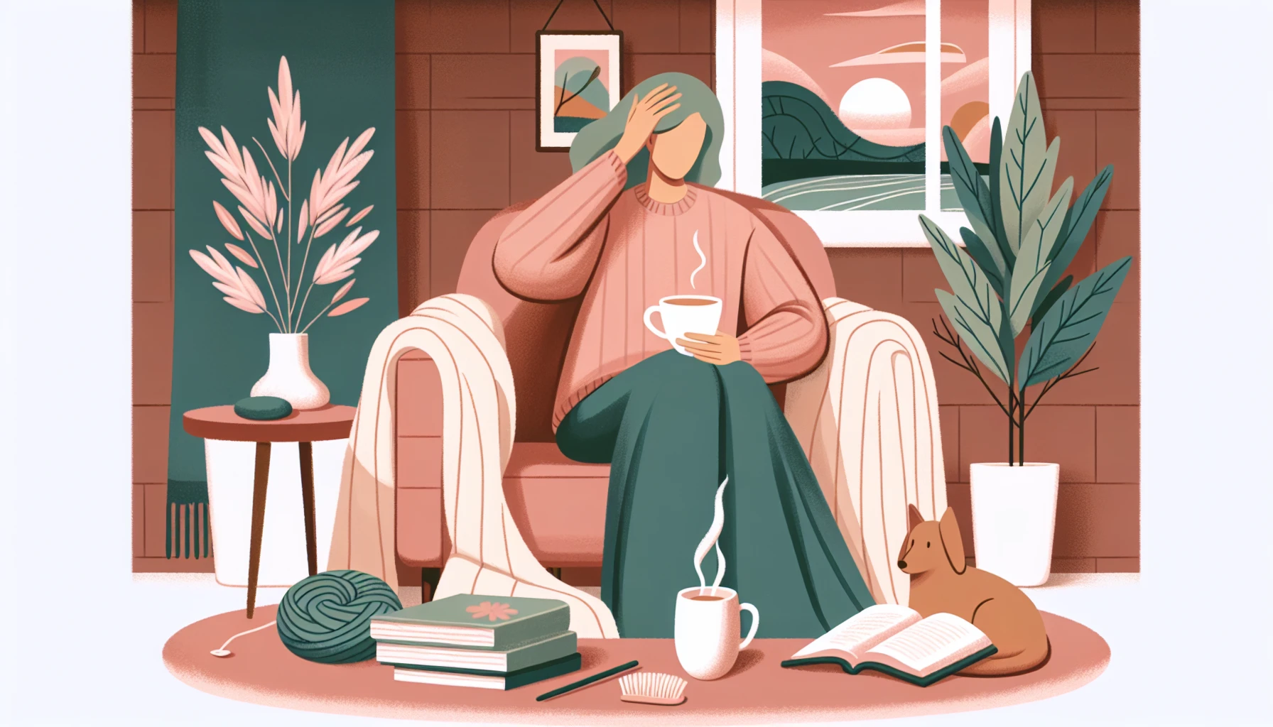 Illustration of a person managing chemotherapy side effects