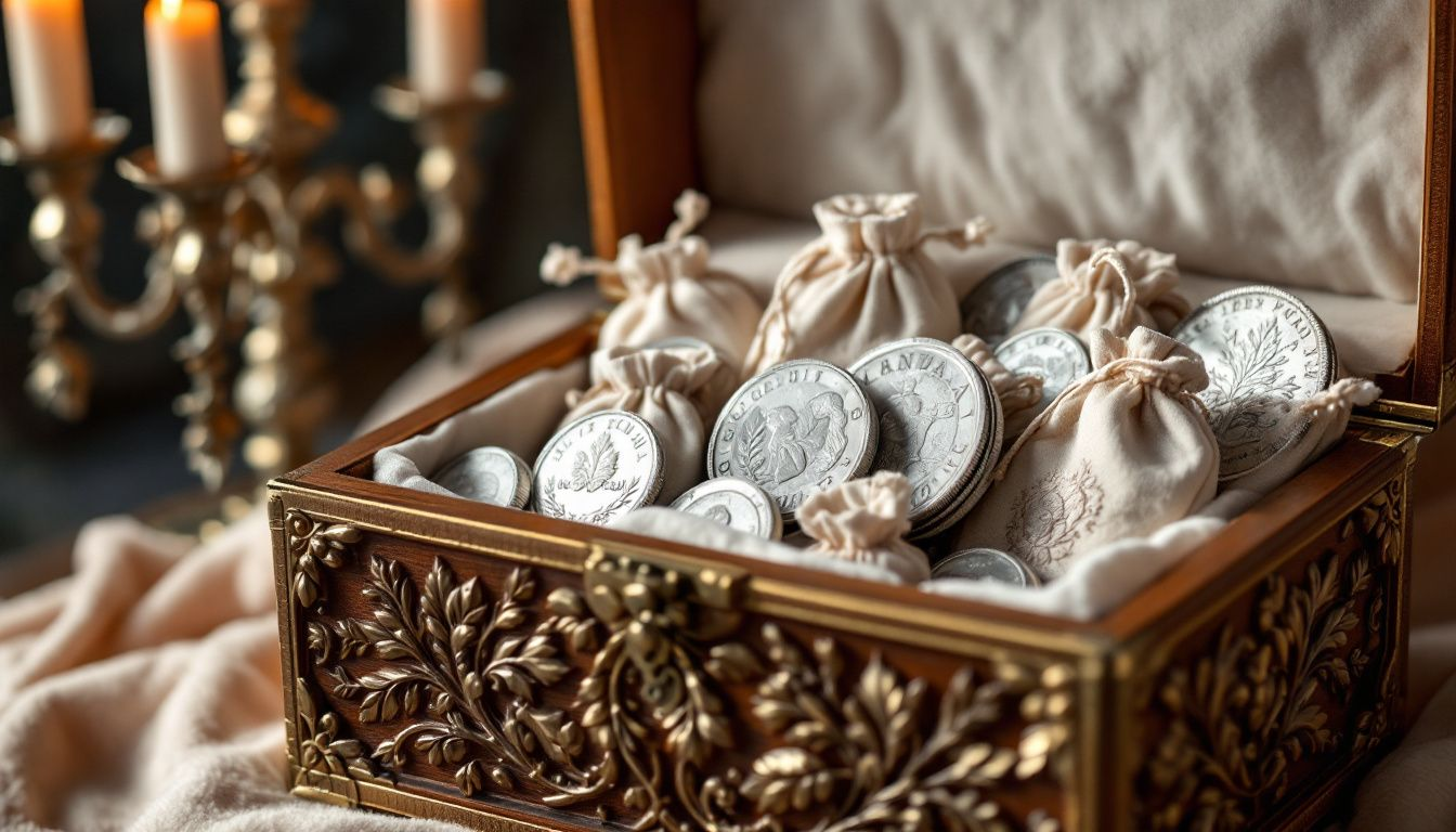 Proper storage methods for pure silver coins.