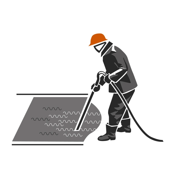 Illustration of concrete vibrator maintenance