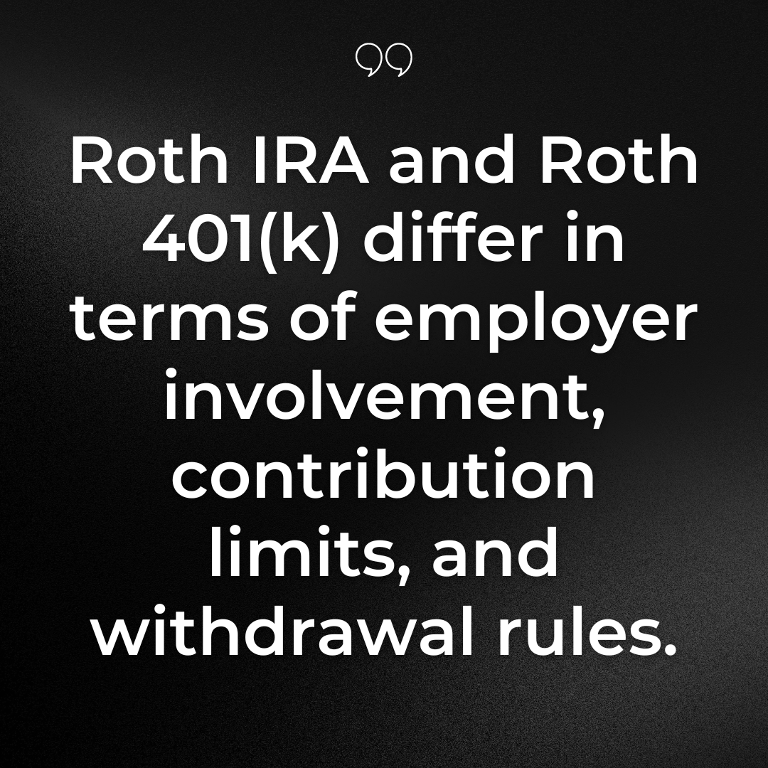 Difference Between A Roth Ira And Roth 401 K