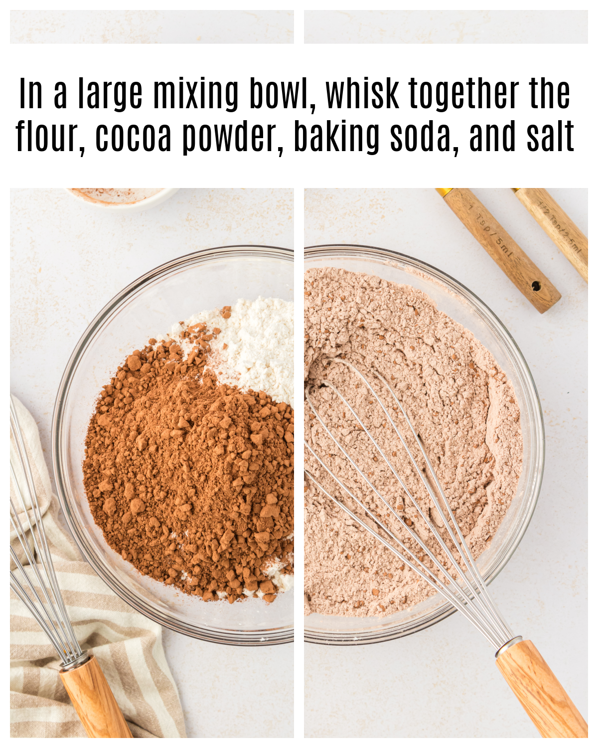 cookie dry ingredients in bowl with whisk