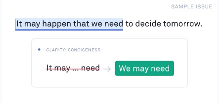 Grammarly makes your sentences concise.