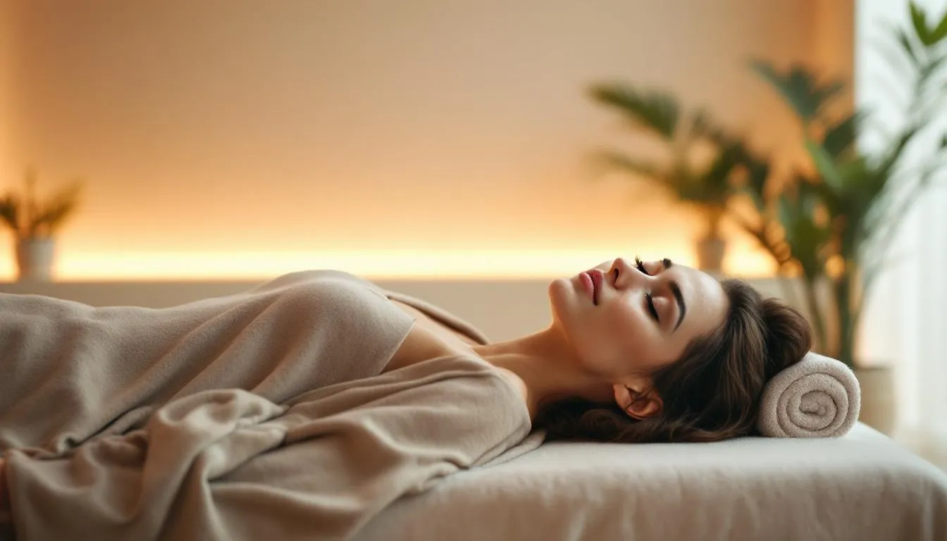 Na obrazku widzimy osobę w stanie głębokiego relaksu podczas sesji terapeutycznej, która korzysta z technik hipnozy i wizualizacji, aby radzić sobie z trudnościami związanymi ze stresem i impulsywnością w codziennym życiu. Terapeuta wspiera pacjenta w procesie poprawy koncentracji i redukcji napięcia emocjonalnego.