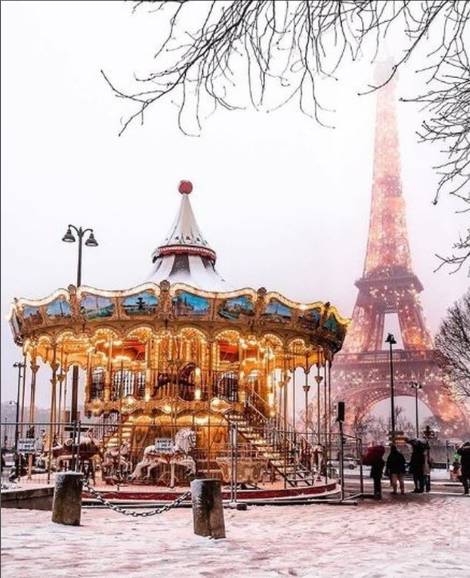 Paris Christmas near notre dame